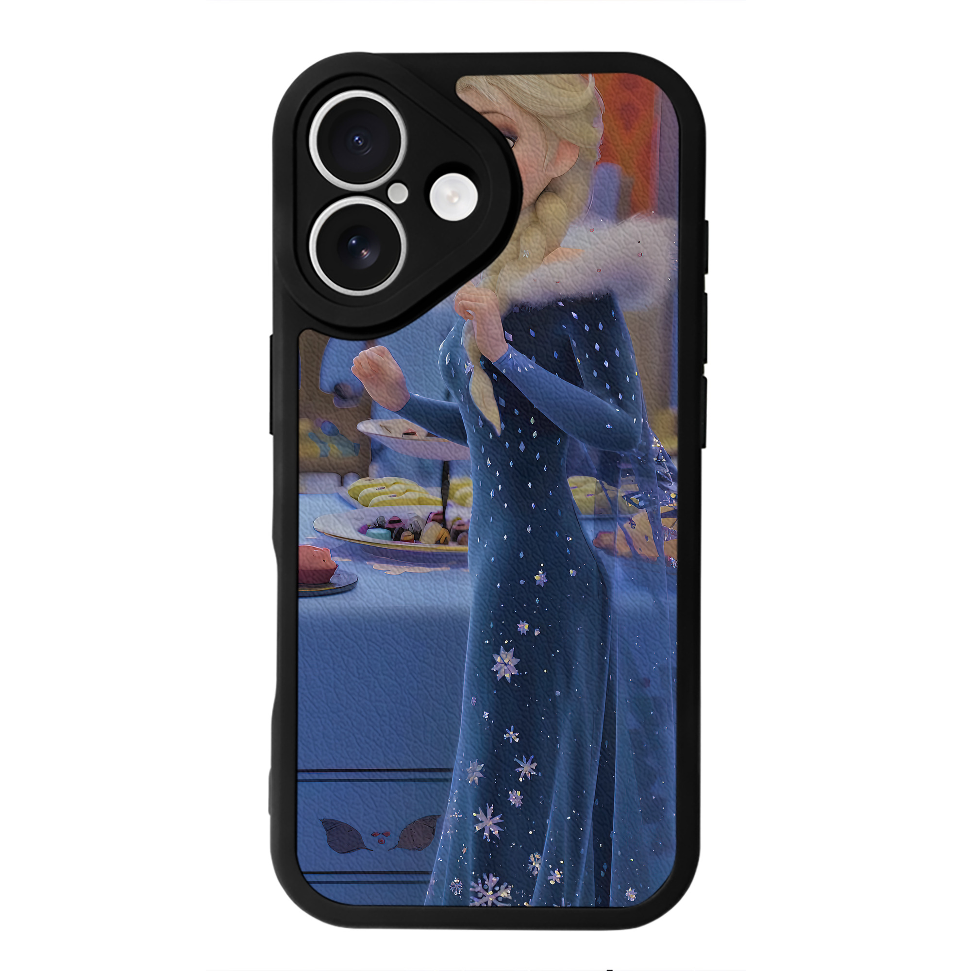 （画像用） アナと雪の女王 アンナ エルサ Frozen Anna Elsa 【iPhone 16シリーズ対応】シリコンスマホケース（レザー調） 材質：シリコン